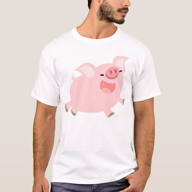 Netter Cartoon-Schwein-T - Shirt (Vorderseite)