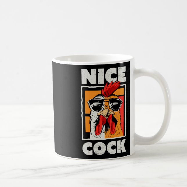 Netter Hahn trägt Sonnenbrille  Kaffeetasse (Rechts)