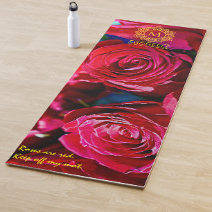 Netter Haufen Rote Rosen Mit Monogramm Yoga Mat Yogamatte