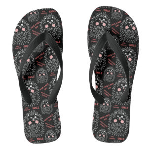 Netter Igel. Cooles Bild- und Textmuster Flip Flops