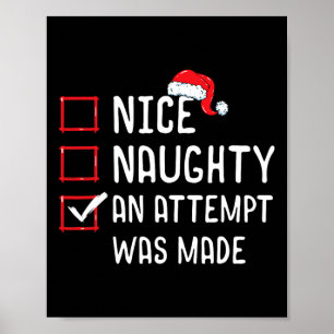 Netter Naughty, ein Versuch wurde Weihnachtsliste Poster
