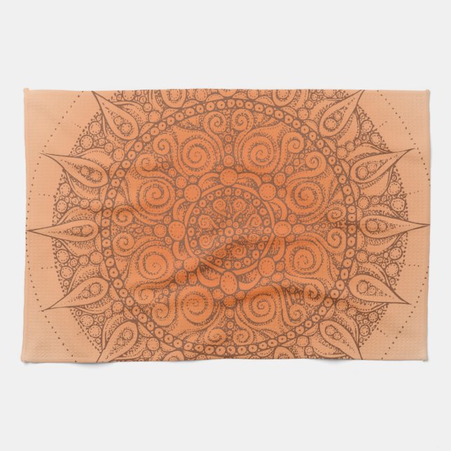 Netter orientalischer orange Entwurf Handtuch (Horizontal)