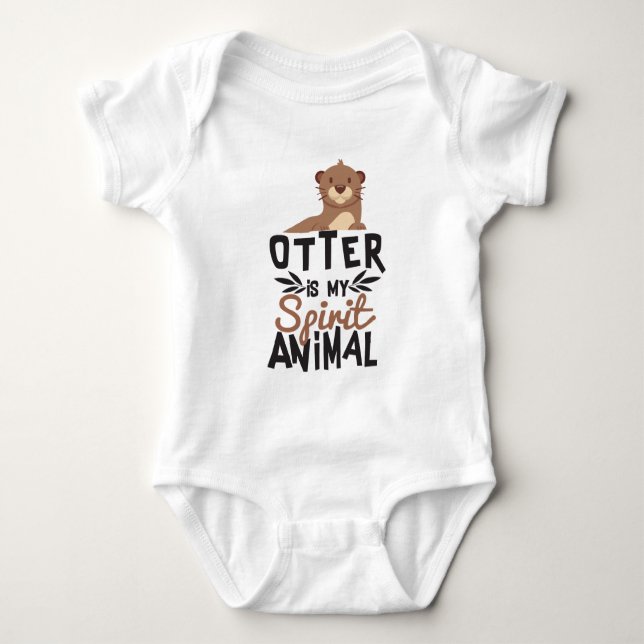 Netter Otter ist mein Geist-Tierdruck Baby Strampler (Vorderseite)