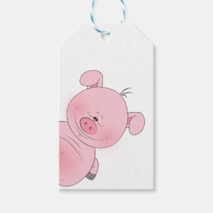 Netter rosa Schwein-Cartoon Geschenkanhänger