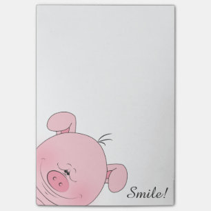 Netter rosa Schwein-Cartoon Post-it Klebezettel