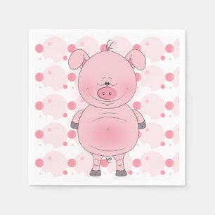 Netter rosa Schwein-Cartoon Serviette