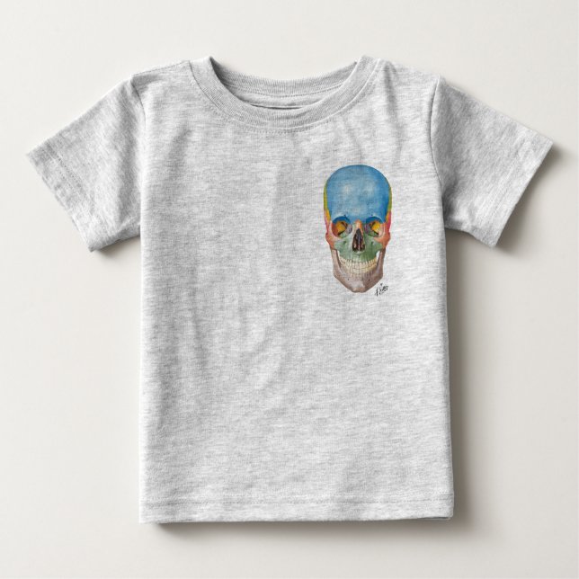 Netter-Schädel auf einem Baby einteilig Baby T-shirt (Vorderseite)