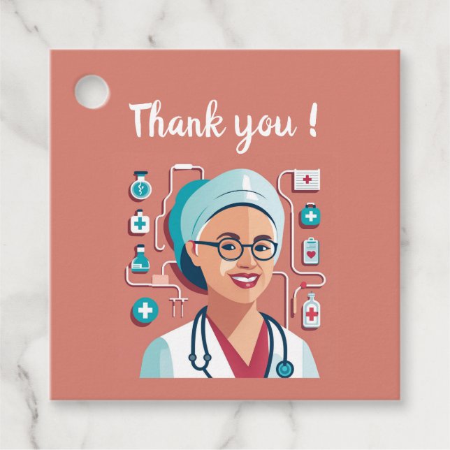 Nettes Design, um den Krankenschwestern zu danken Geschenkanhänger (Vorderseite)