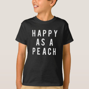 Nettes glückliches als Pfirsich-Druck T-Shirt