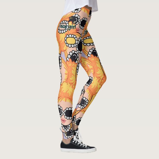 nettes Mädchen Blondine Leggings (Rechts)