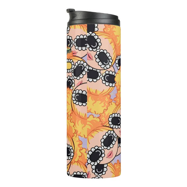 nettes Mädchen Blondine Thermosbecher (Nach rechts gedreht)