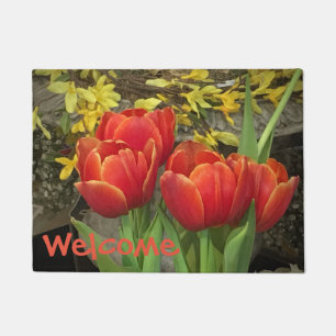 Nettes Tulpe-Willkommen Fußmatte