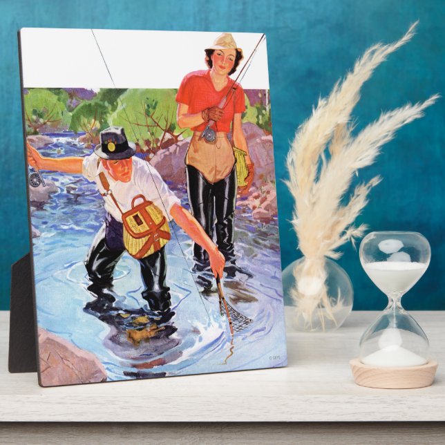 Netting A Fish von R.J. Cavaliere Fotoplatte (Seite)