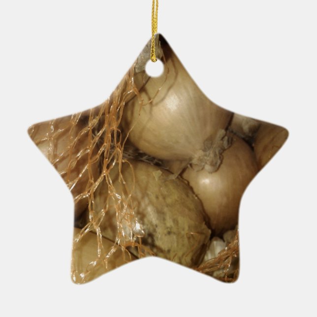 Nettozwiebeln, Gemüse, Gewürzkochen Keramikornament (Vorne)