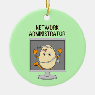 Network Administrator Egghead Keramik Ornament
