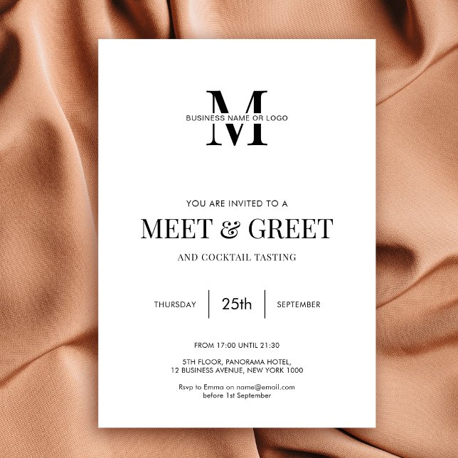 Networking Meet & Greet Minimalistisch Modernes Bu Einladung (Modern business meet and greet networking event invitation in fully customizable minimalist design)