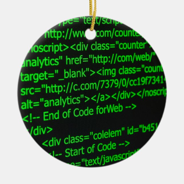 Netz-Code Keramik Ornament (Vorne)