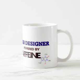 Netz-Designer angetrieben durch Koffein Tasse