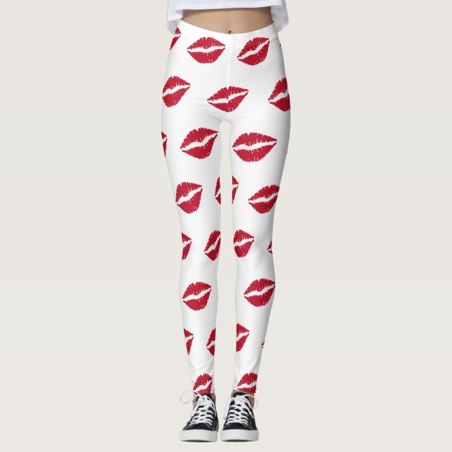 Netz Lips Kiss Leggings (Vorderseite)