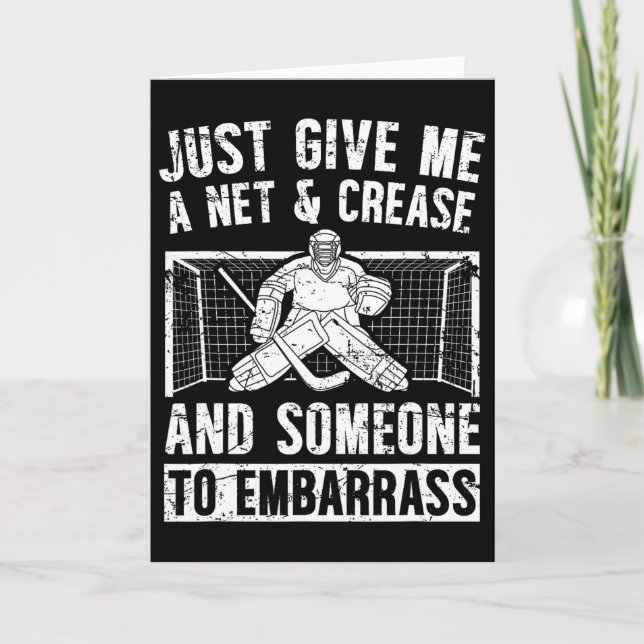 Netz und Crease Eishockey Torwart Eishockey Torhüt Karte (Vorderseite)