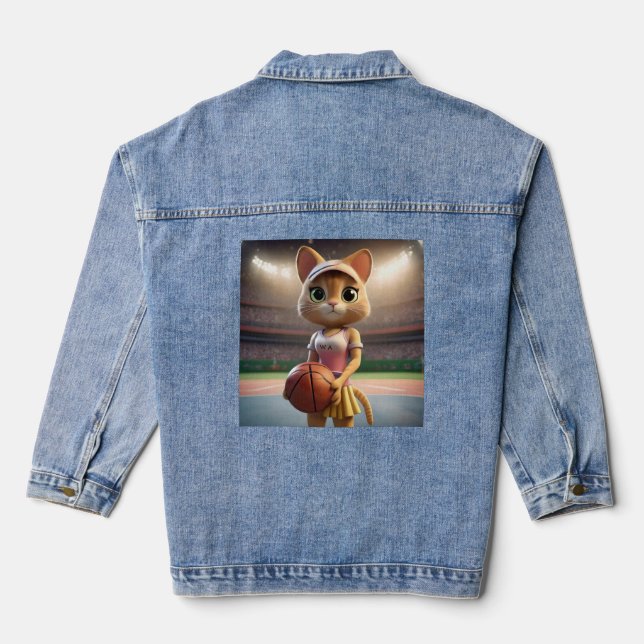 Netzballkatze, weiblich jeansjacke (Rückseite)