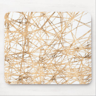 Netzbedrückte in Rose, Gold und Weiß Mousepad