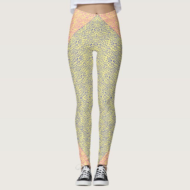 Netzmuster 05 Indigogelbe BG Leggings (Vorderseite)
