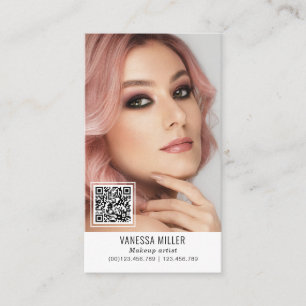 Netzwerk QR Code Make-up Künstler Vertikal Foto Bu Visitenkarte