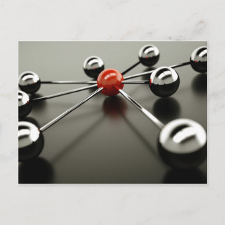 Netzwerk rot postkarte