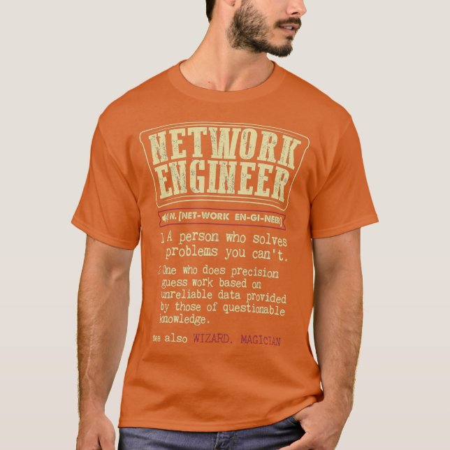 Netzwerkingenieur-Geschenk Funny Dictionary T-Shirt (Vorderseite)