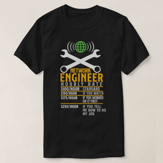 Netzwerkingenieur Stundenzettel Systemadministrato T-Shirt (Design vorne)