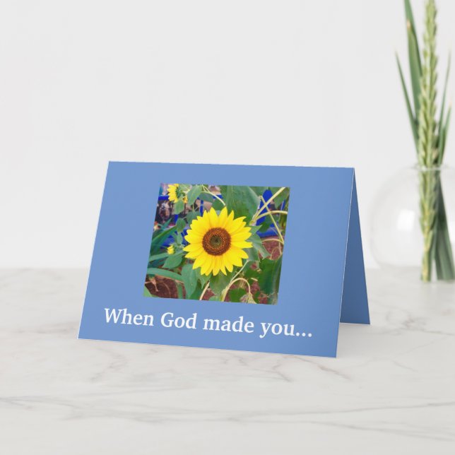 Neu, als Gott dich gemacht hat. Happy Birthday Car Karte (Vorderseite)