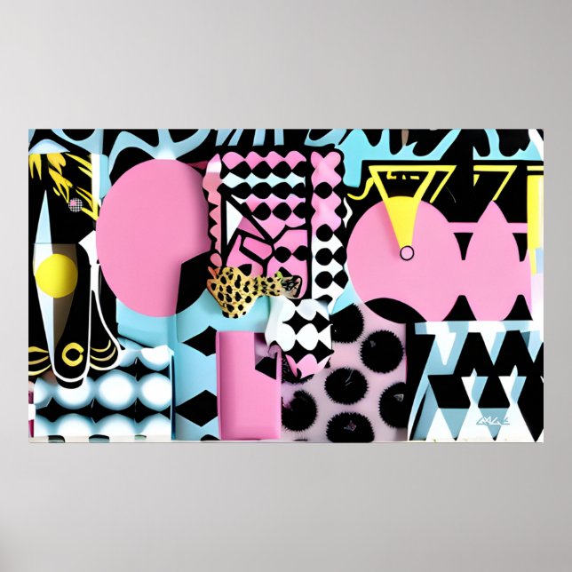 Neu ausgerichtet in Memphis Design Poster (Vorne)