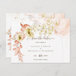 NEU! Boho Floral Wedding Rett Dates Postkarte