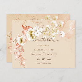 NEU! Boho Floral Wedding Rett Dates Postkarte