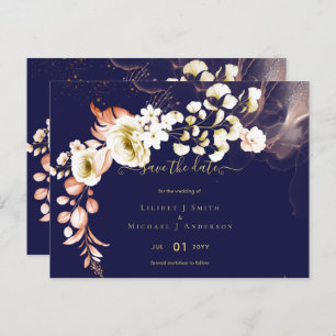 NEU! Boho Floral Wedding Rett Dates Postkarte