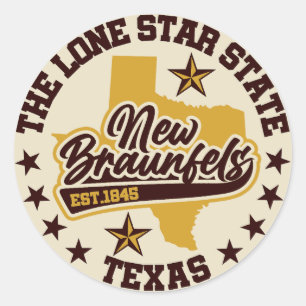 Neu-Braunfels, Texas Runder Aufkleber