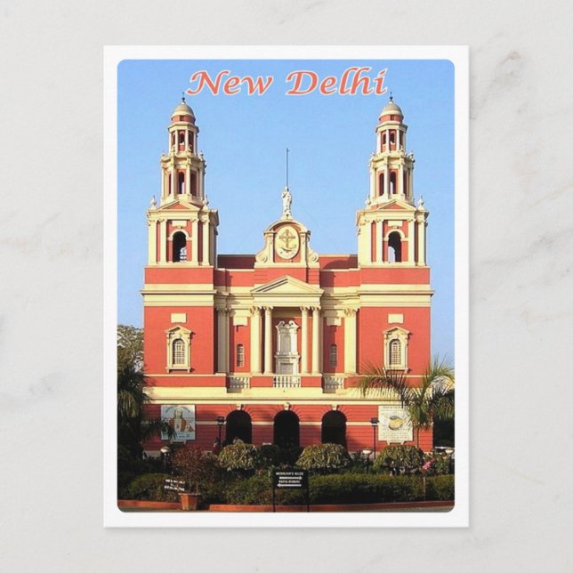 Neu Delhi - Die Kathedrale des heiligen Herzens - Postkarte (Vorderseite)