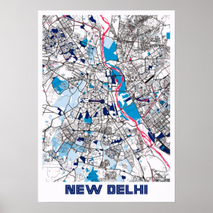 Neu Delhi - Indien MilkTea City Map Poster