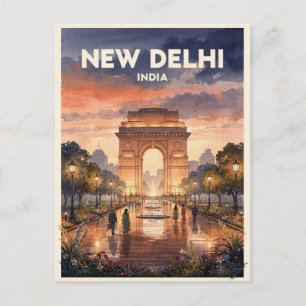 Neu-Delhi Indien Vintage Reise Postkarte