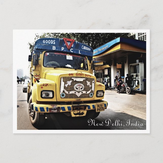 Neu-Delhi LKW Postkarte (Vorderseite)