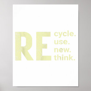 Neu denken bei Recycling-Gebrauch Illustration Poster
