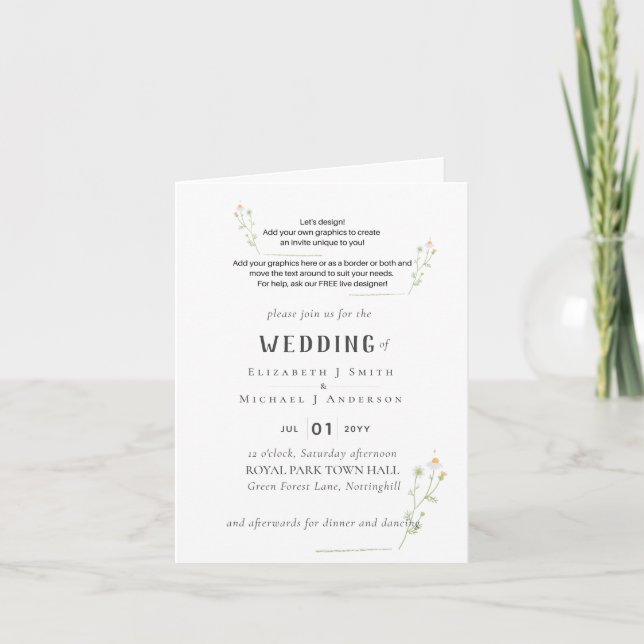 NEU! DESIGN EIGENES WEDDING-Programm, Menü, Ziel (Vorderseite)