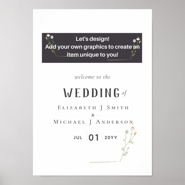 NEU! DESIGN EIGENES WEDDING-SIGN 11x15.4 Poster (Vorne)