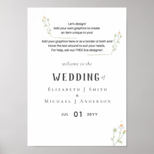 NEU! DESIGN EIGENES WEDDING-SIGN 11x15.4 Poster