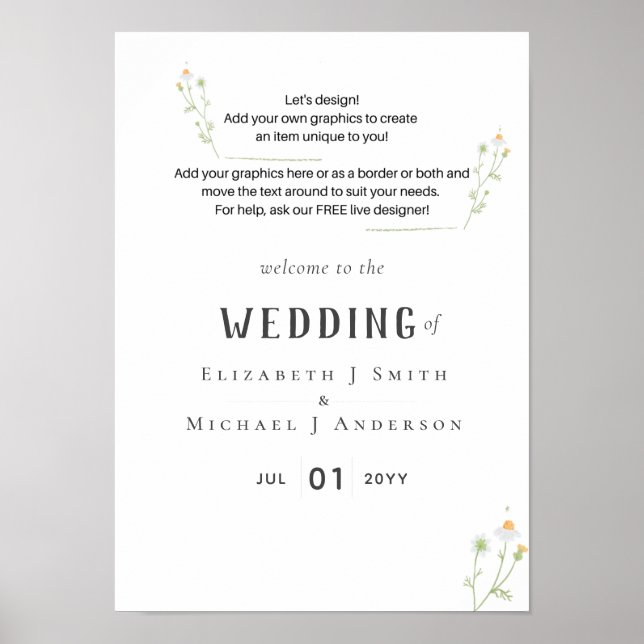 NEU! DESIGN EIGENES WEDDING-SIGN 11x15.4 Poster (Vorne)
