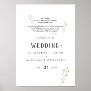 NEU! DESIGN EIGENES WEDDING-SIGN 11x15.4 Poster