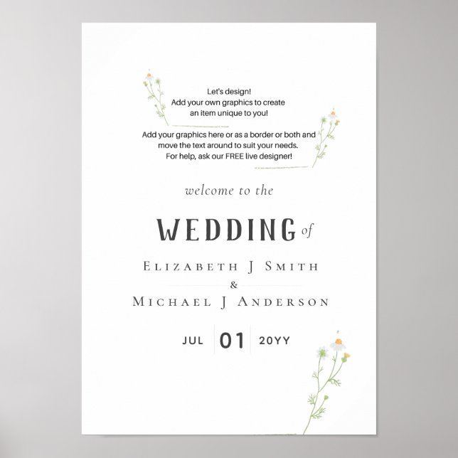 NEU! DESIGN EIGENES WEDDING-SIGN 11x15.4 Poster (Vorne)