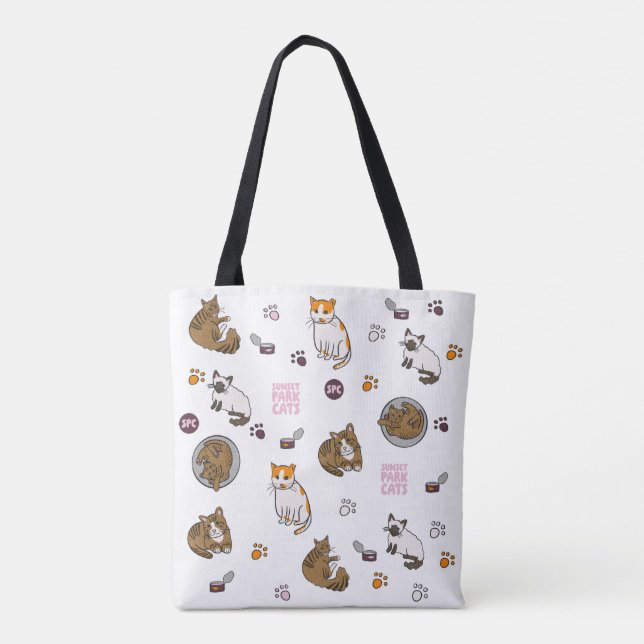 Neu | Doodles Tote | Sunset Park Cats | Rettung (Rückseite)