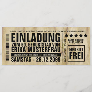 NEU: Einladung zum 50. Geburtstag mit Barcode